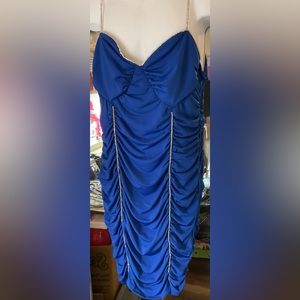 NWOT BEAUTIFUL BLUE SHEIN CURVE AFTER 5 DRESS W/ STONE ACCENTS